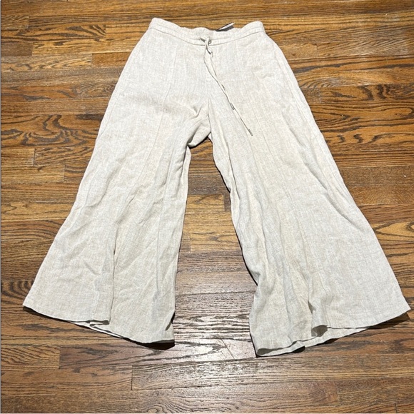 Simply Vera Vera Wang Pants - Vera Wang Beige Wide-Leg Linen Pants